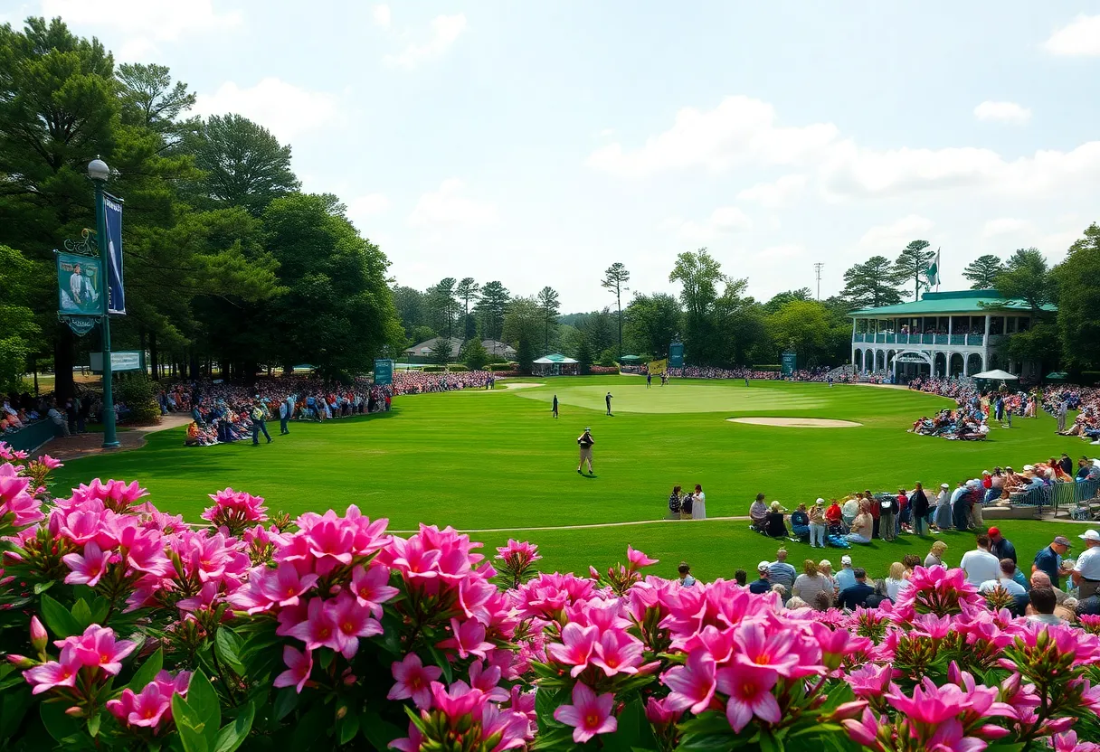 Overview of Augusta National Golf Club during the Masters