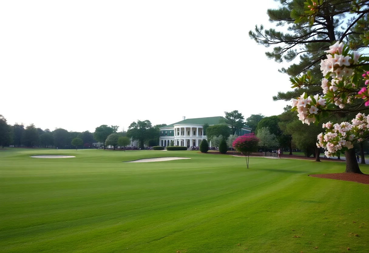 Blooming azaleas at Augusta National Golf Club