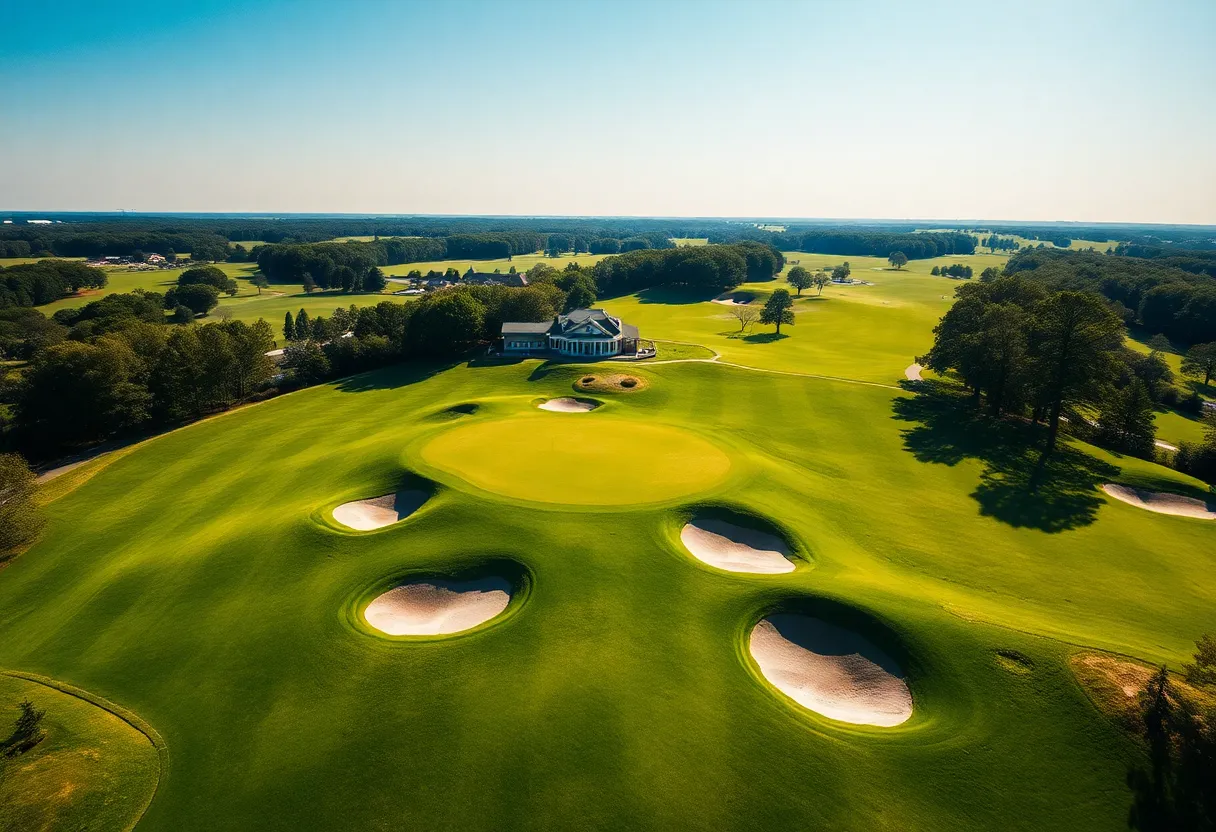 Aerial view capturing the stunning layout of Augusta National Golf Club