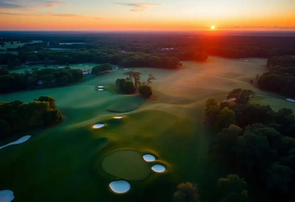 Aerial view of Augusta National golf course