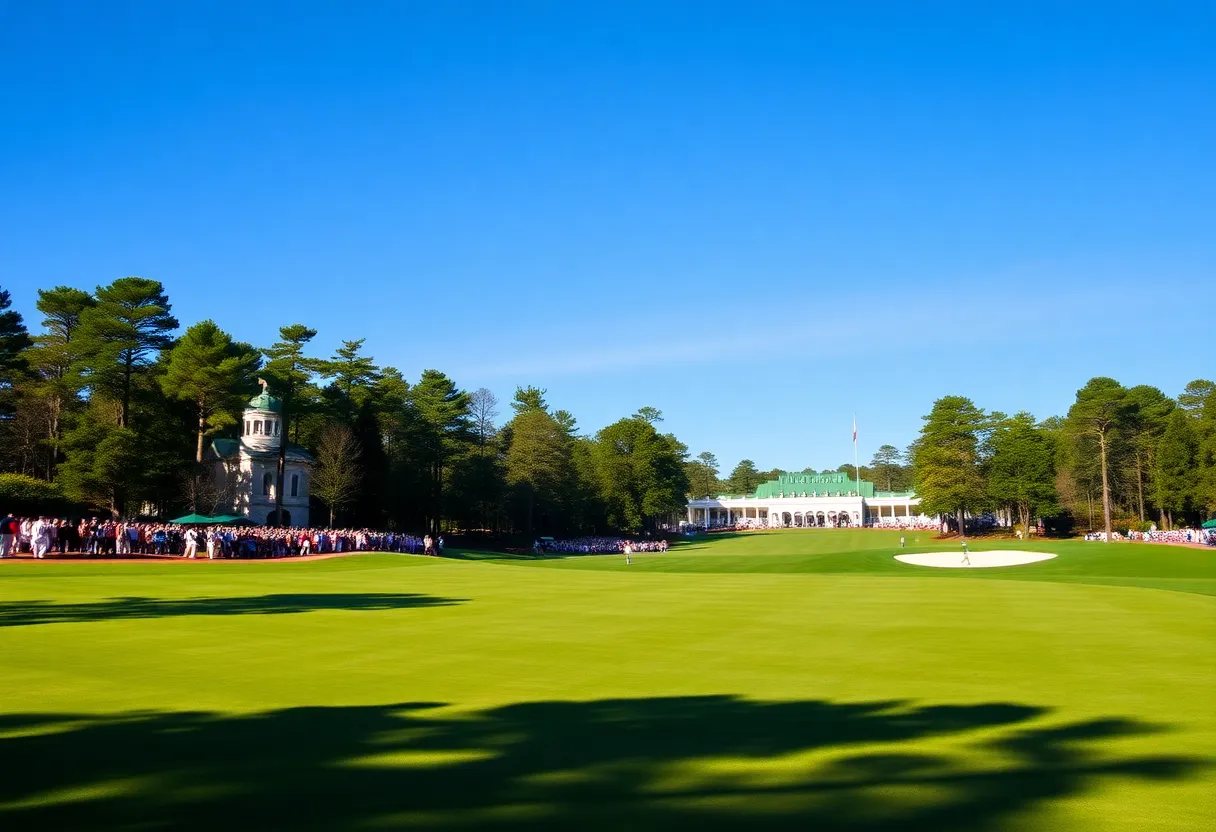 Scenic view of Augusta National Golf Course during the Masters tournament