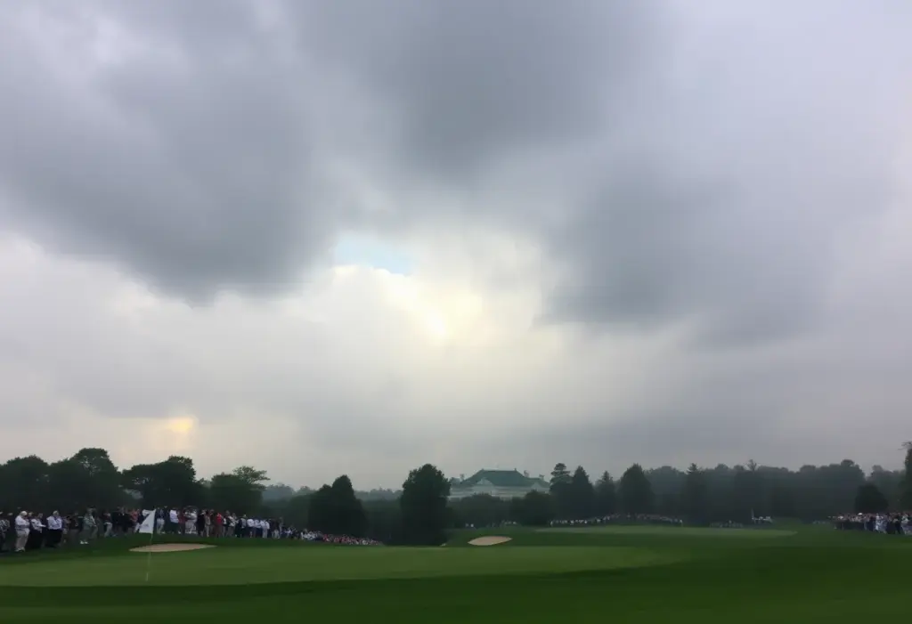 A scenic view of the Augusta National golf course highlighting the challenges faced during a tournament.
