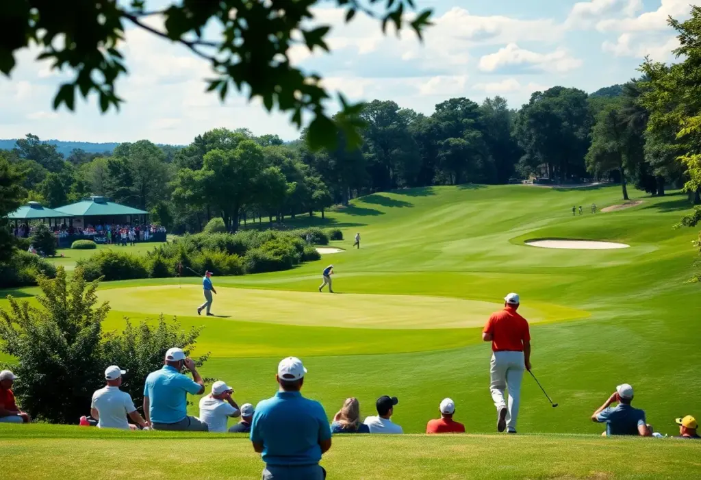 Scenic view of Augusta National Golf Course during the tournament
