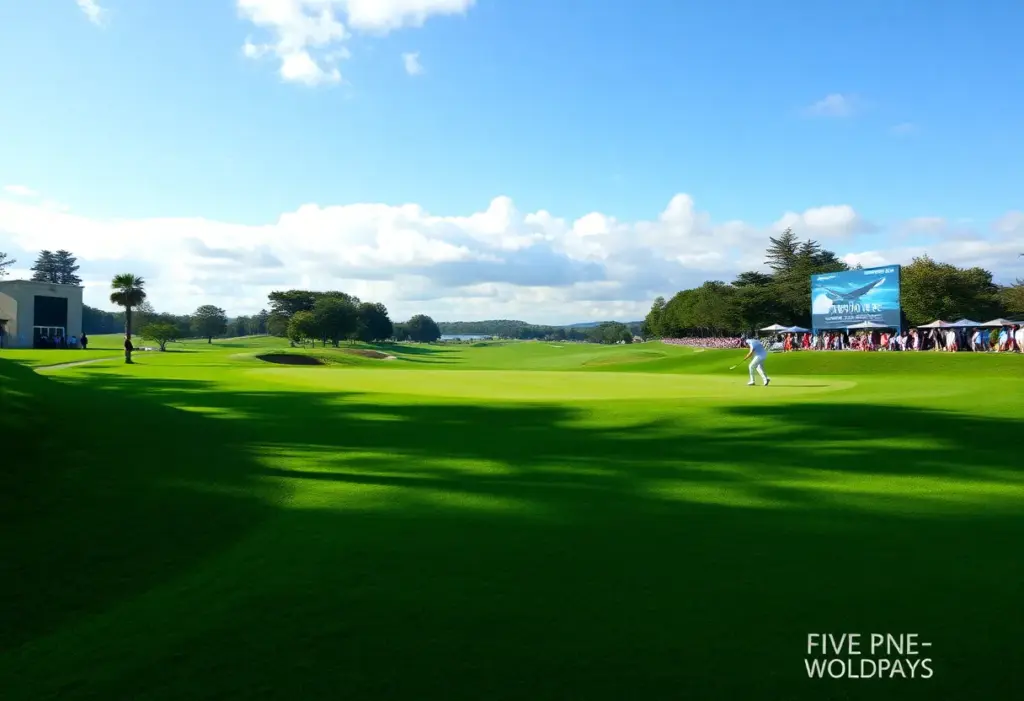 Golf tournament scene at Augusta National