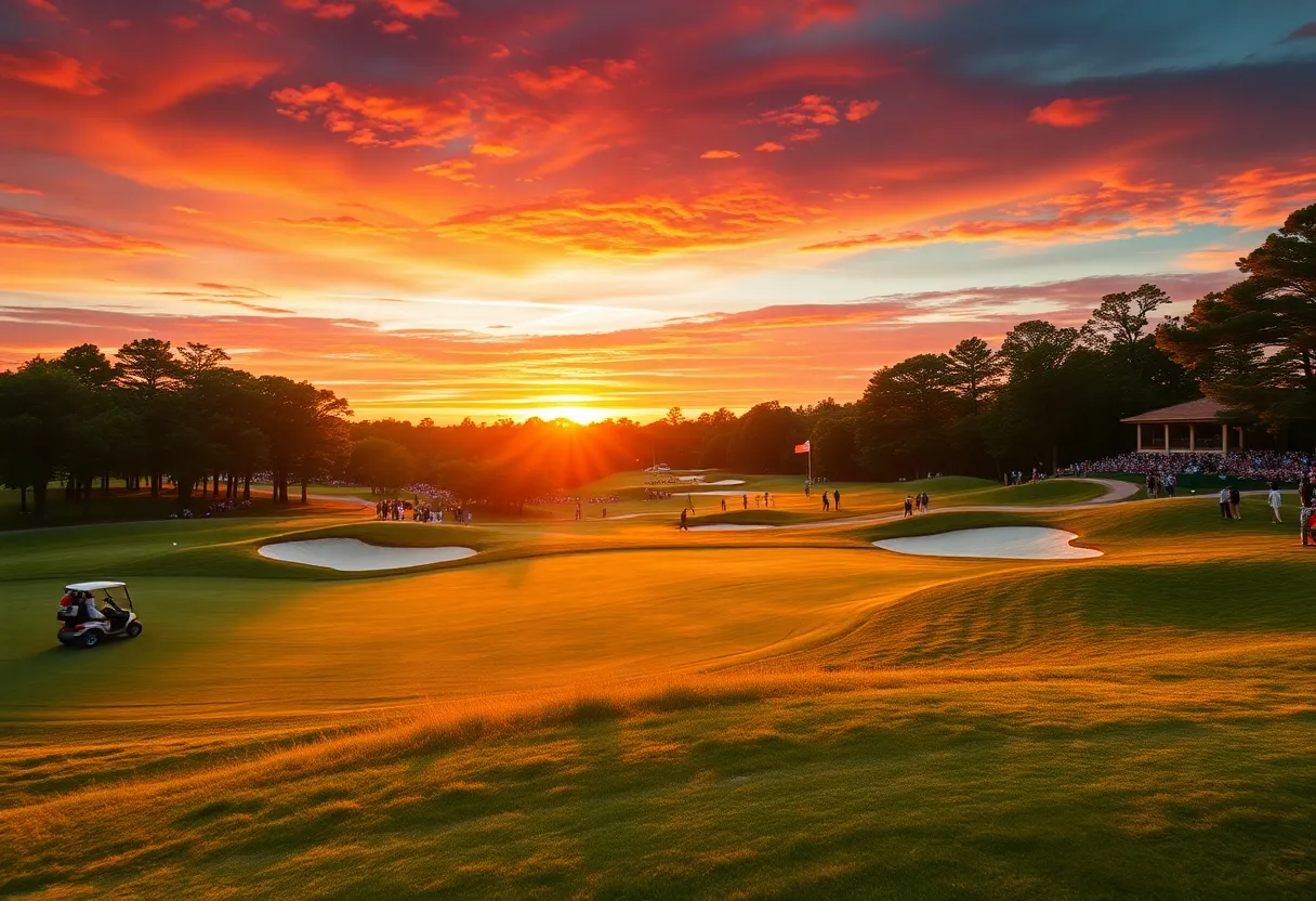 Scenic view of the Augusta National golf course during the women's amateur tournament.