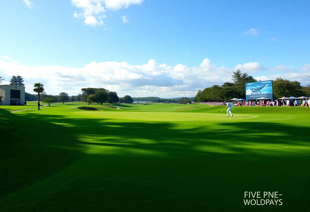 Golf tournament scene at Augusta National