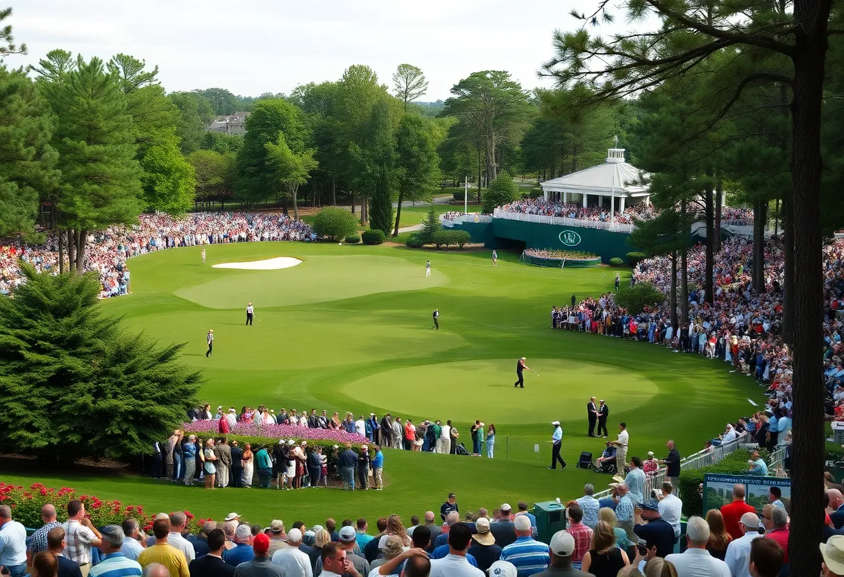 View of Augusta National Golf Club during the Masters tournament