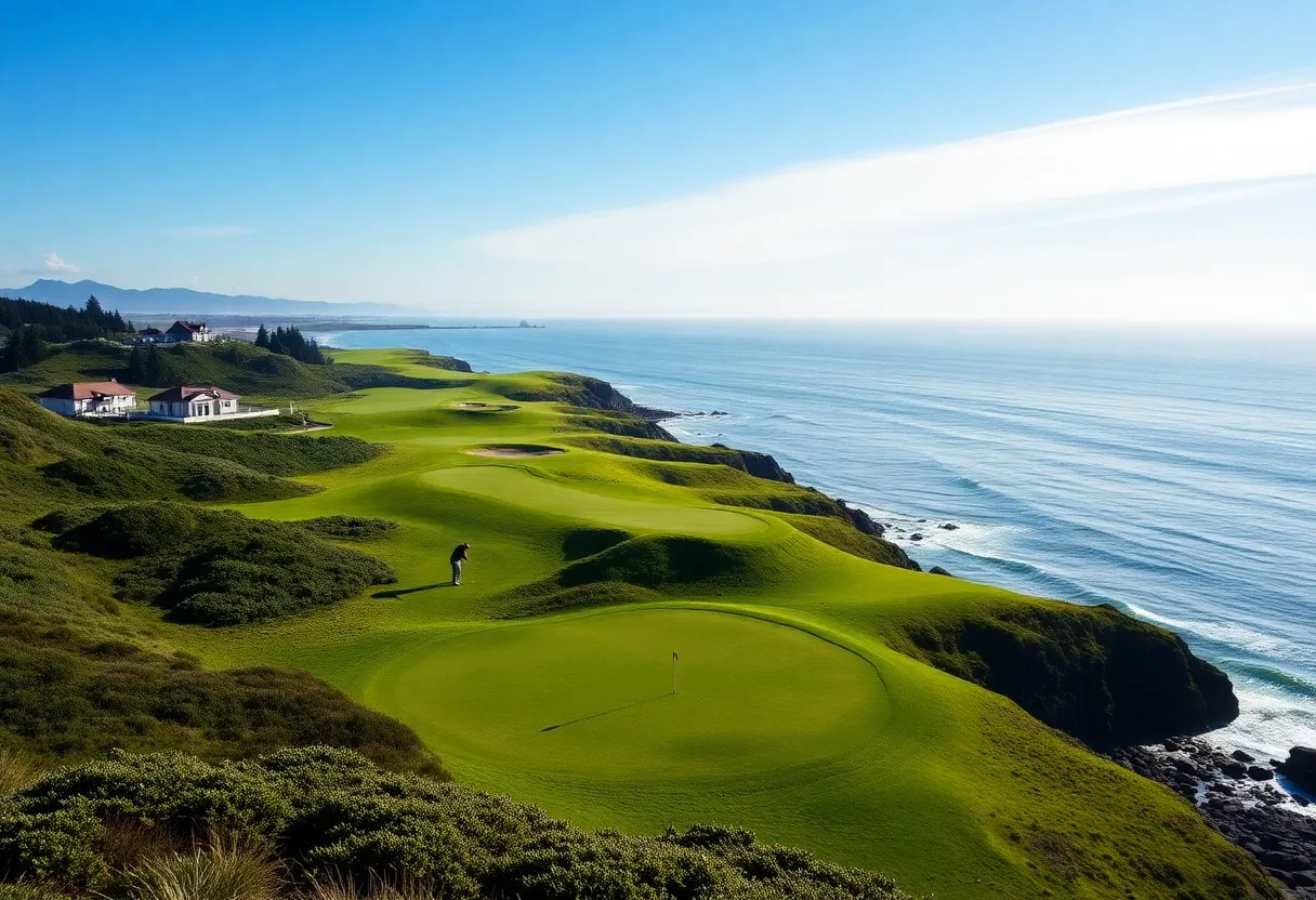 Bandon Dunes Golf Course with ocean views