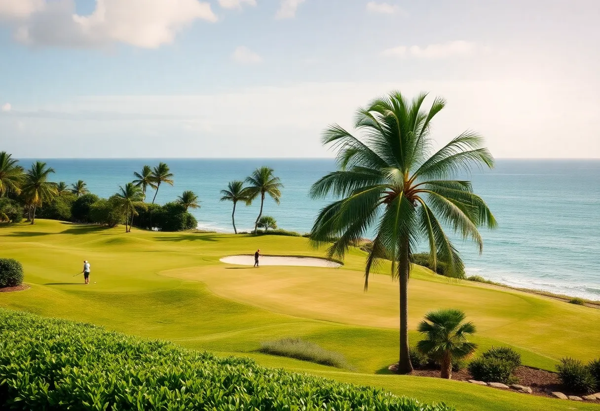 Scenic view of the Apes Hill Barbados golf course