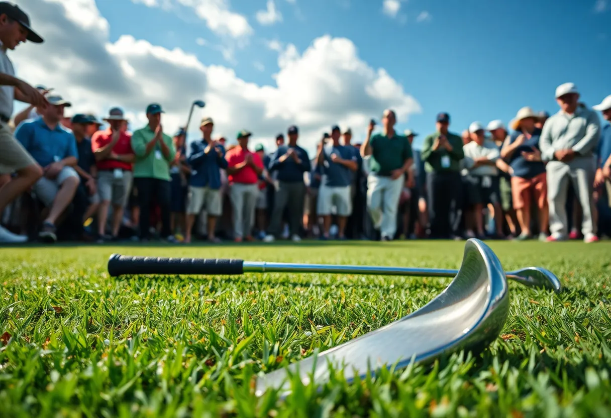 A broken golf club on the grass at Augusta National