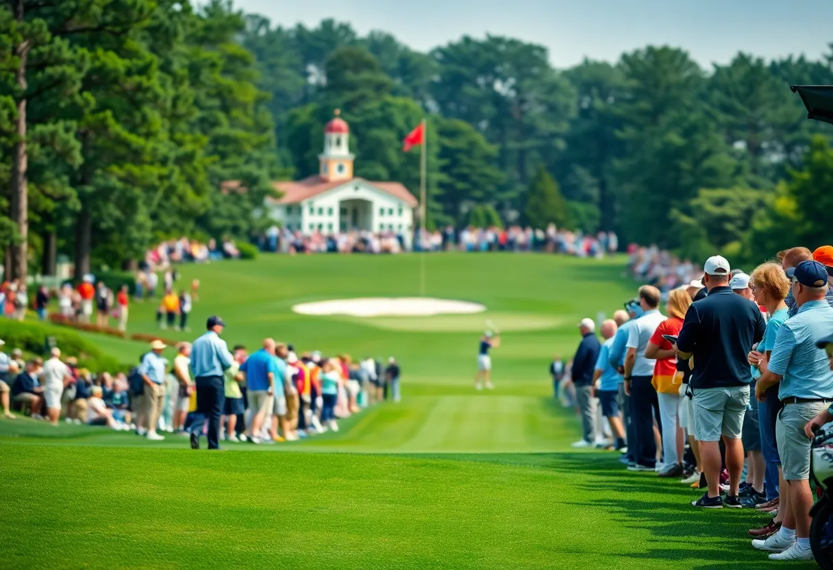 Cameron Young playing golf at Augusta National