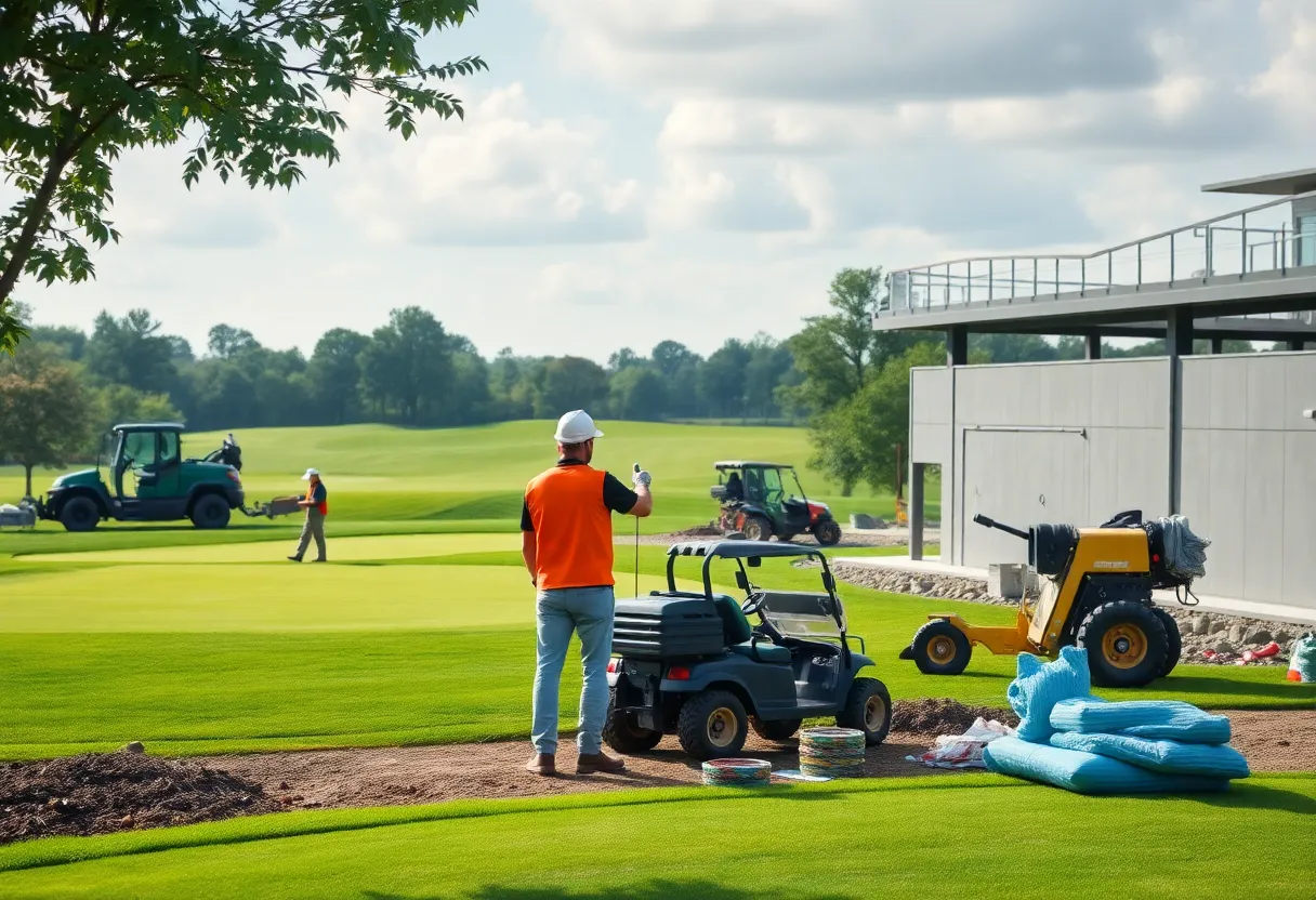 Construction at Capital City Country Club for renovation.