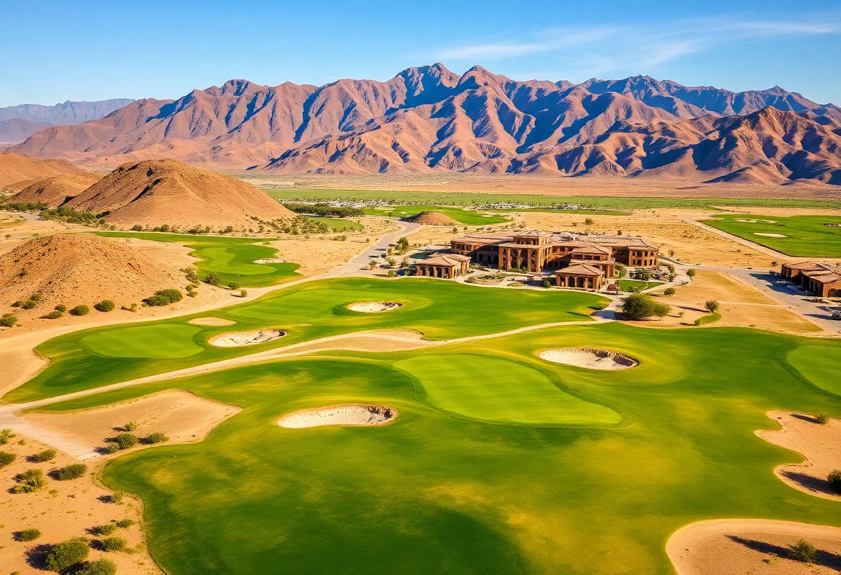 An artistic representation of the new golf course at Coral Mountain Desert Club