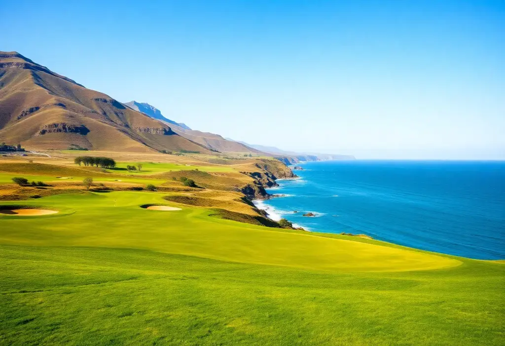 Golfers enjoying the stunning Ridge Course at The Els Club Desaru Coast.