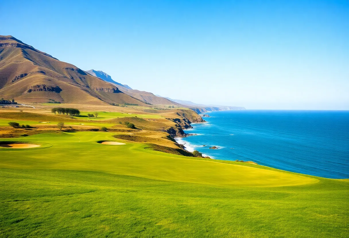 Golfers enjoying the stunning Ridge Course at The Els Club Desaru Coast.