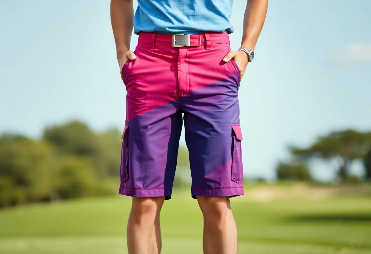 G/FORE Maverick Hybrid Shorts displayed on a golf course