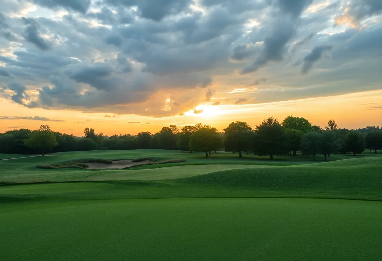 Scenic view of a golf course representing sports ambition
