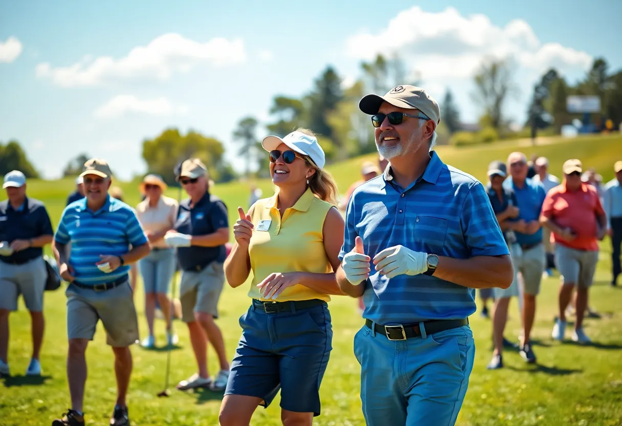 Golfers at a public golf course enjoying the game