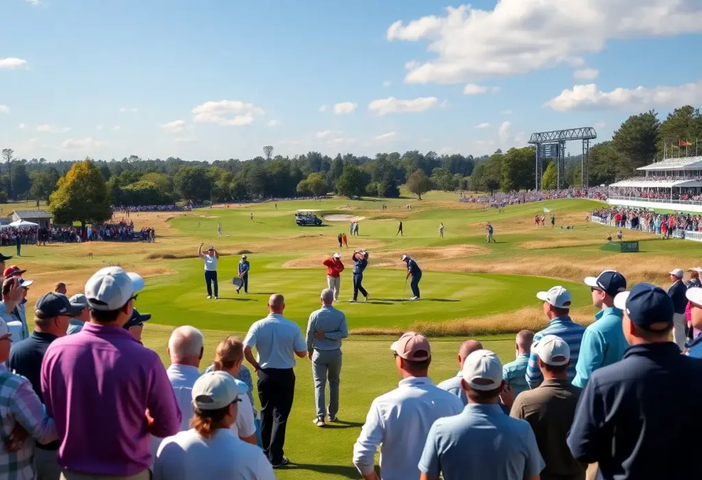 Golfers competing at the International Series Golf event in Japan