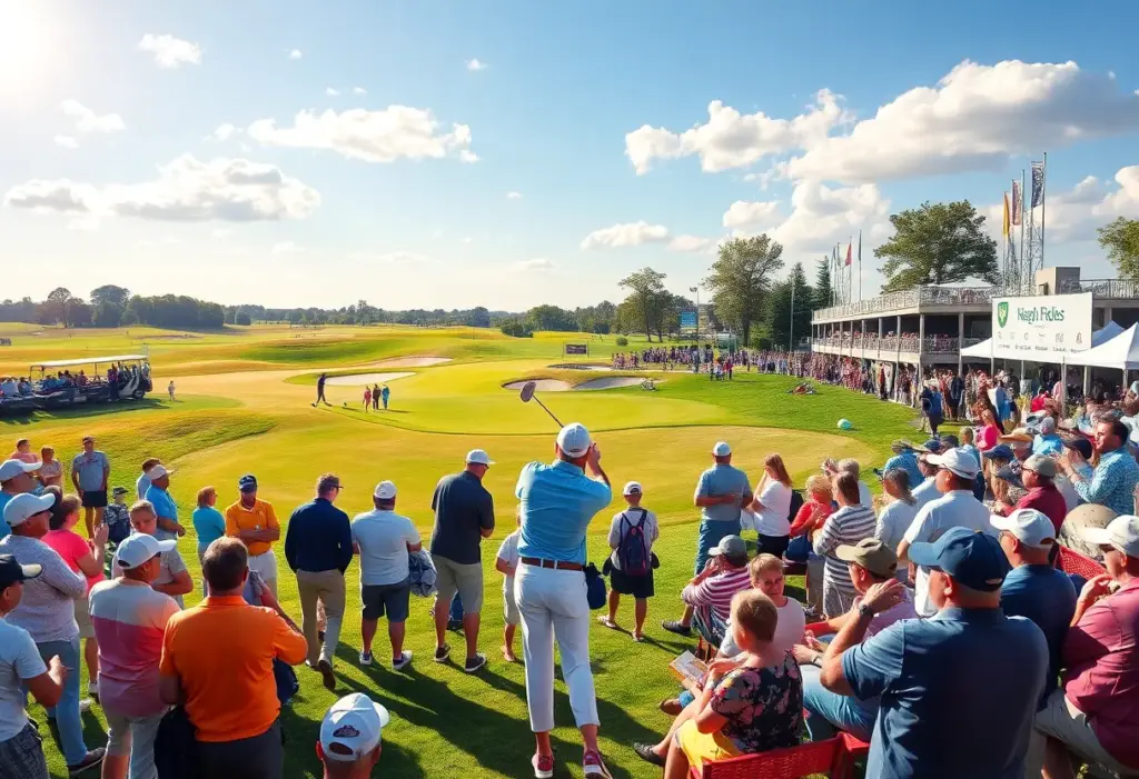 Golf players competing at the International Series Japan.