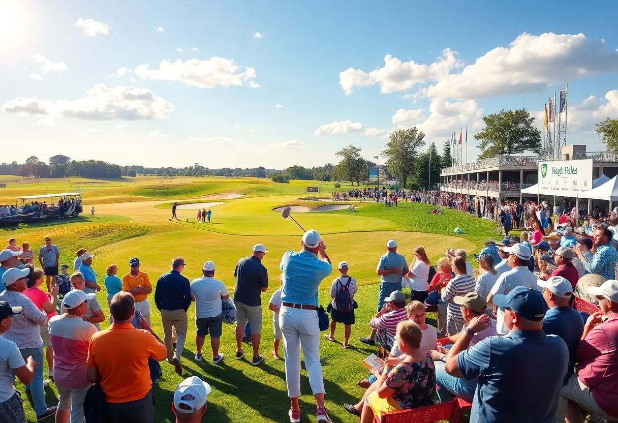 Golf players competing at the International Series Japan.