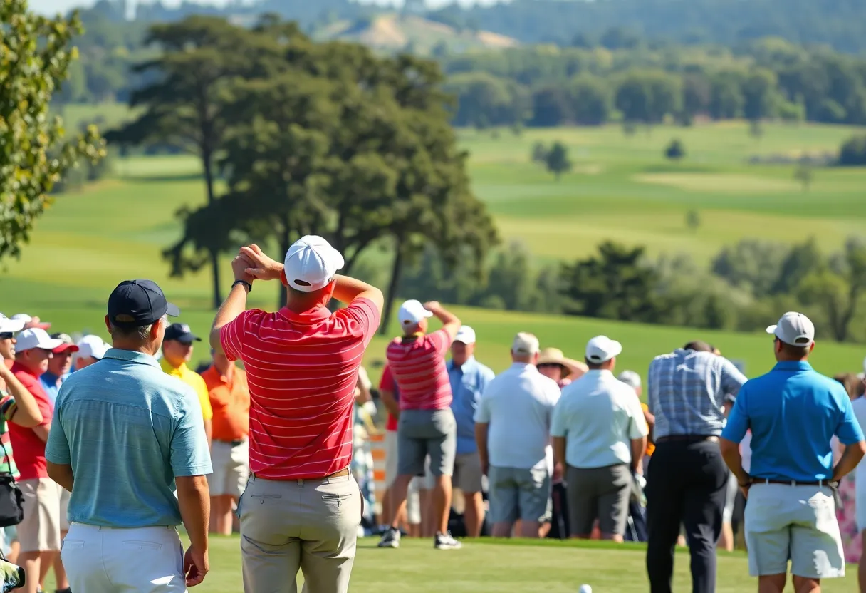Golfers participating in the International Series Japan Golf Tournament