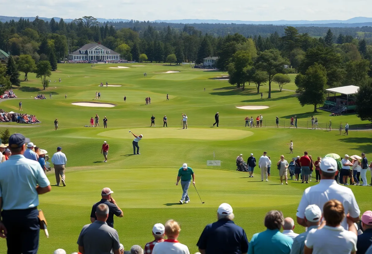 Golfers competing at the International Series Japan tournament