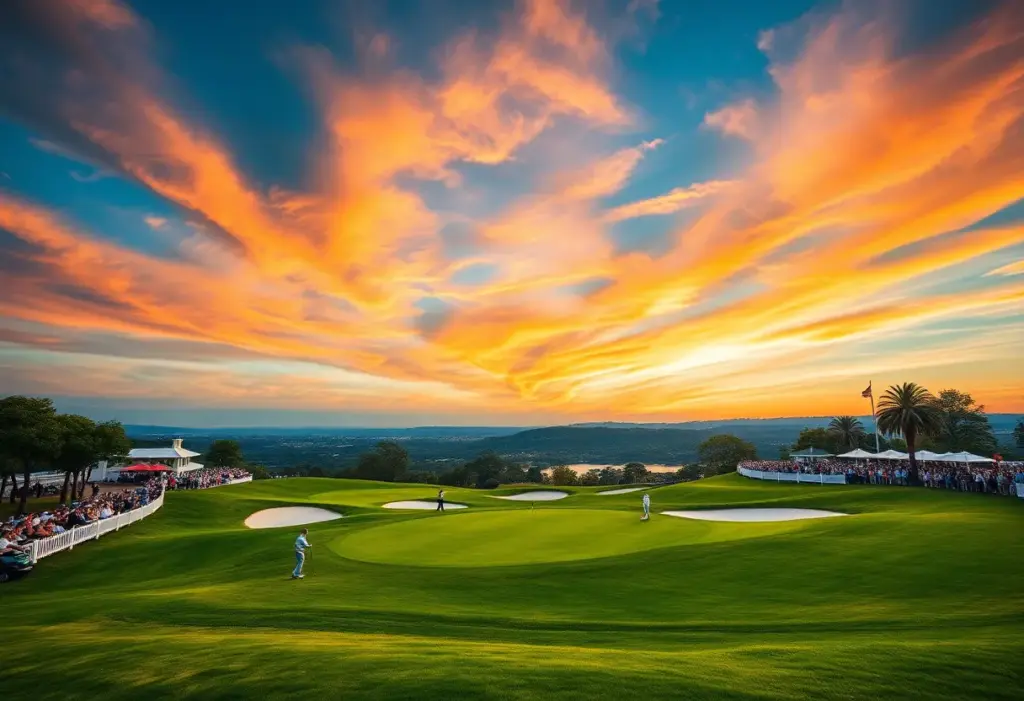 Golfers competing in the LPGA Aramco Championship on Shadow Creek Golf Course.