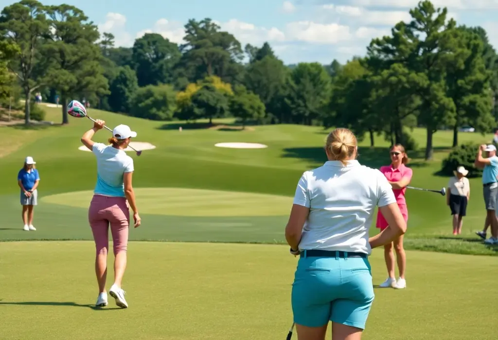 Female golfers competing at the Aramco Championship