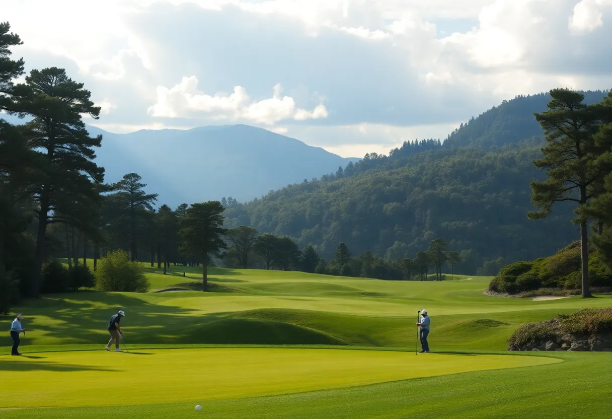 Golfers participating in the LPGA Tour event at Pelican Golf Club