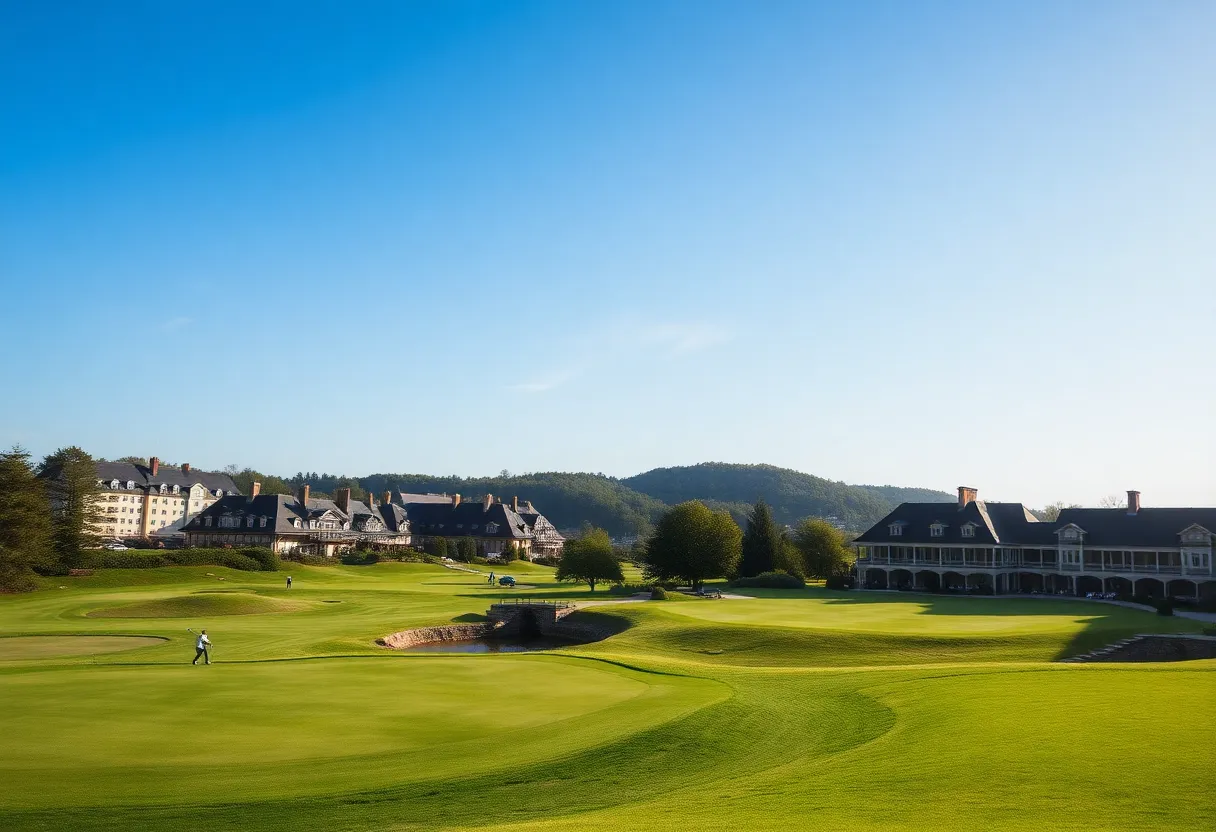 Beautiful European golf course with luxury hotel accommodations