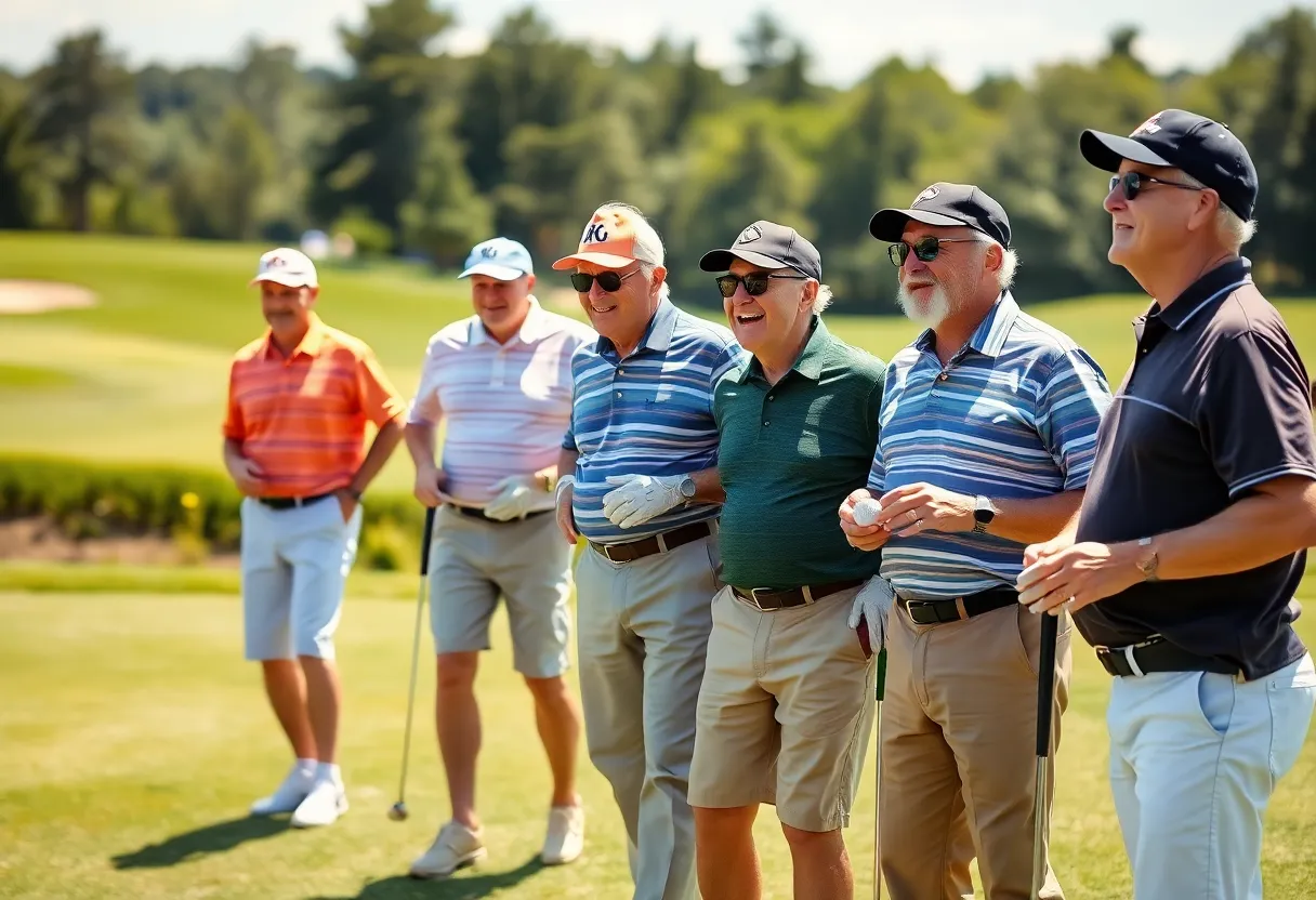 Former baseball players enjoying a charity golf event