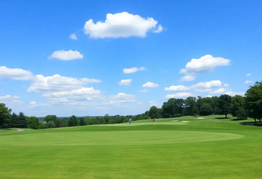 View of a vibrant public golf course in Nashville with golfers enjoying their game.