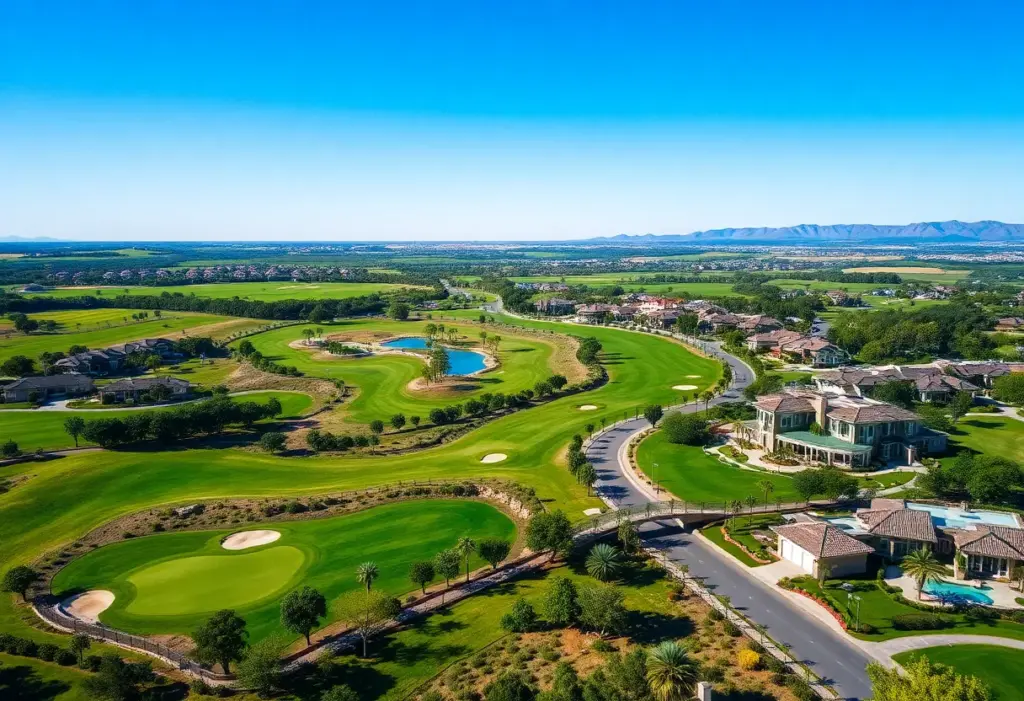 Scenic view of Nauka luxury golf community showcasing lush greenery and upscale residences