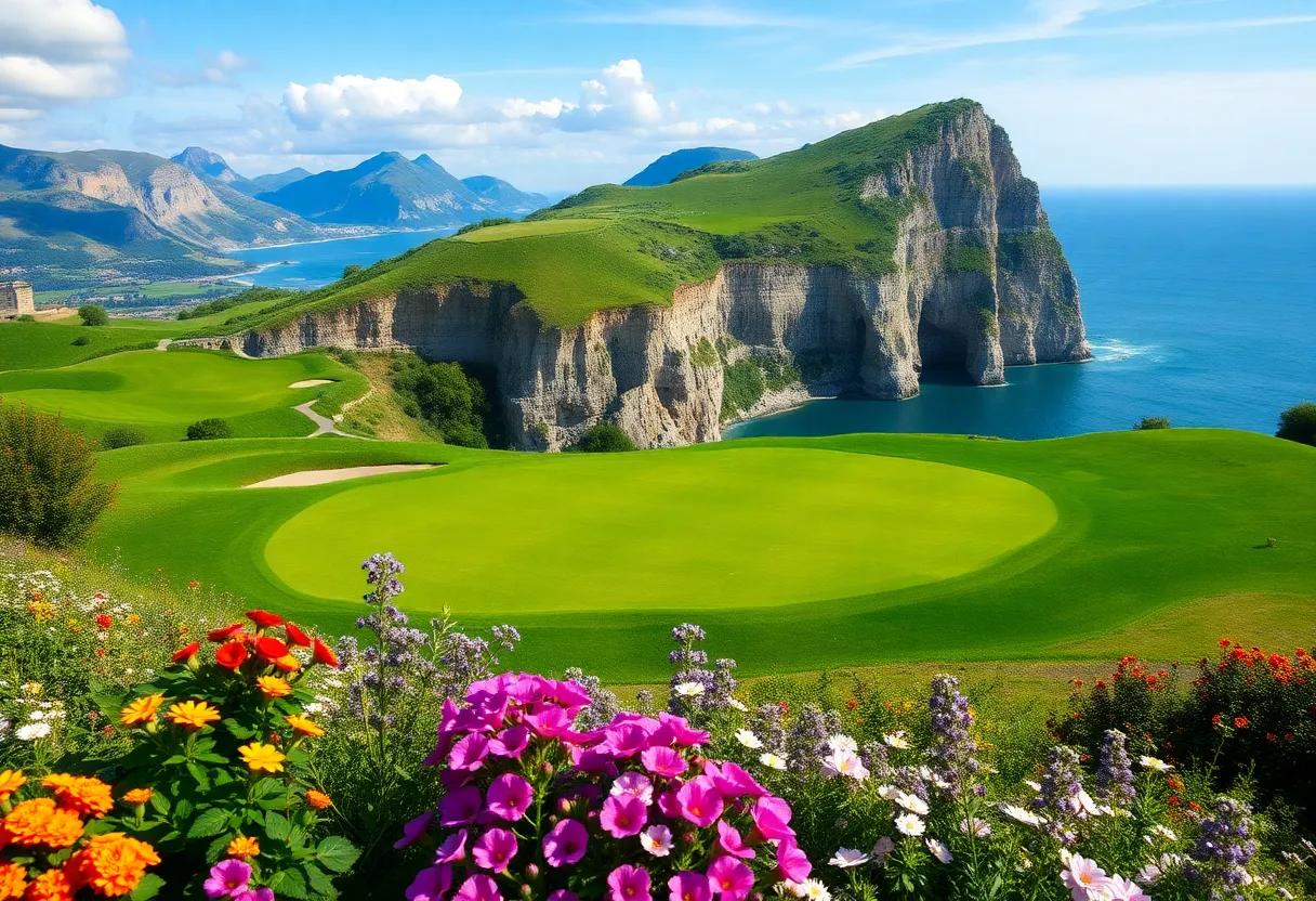 Stunning view of a new golf course in Europe