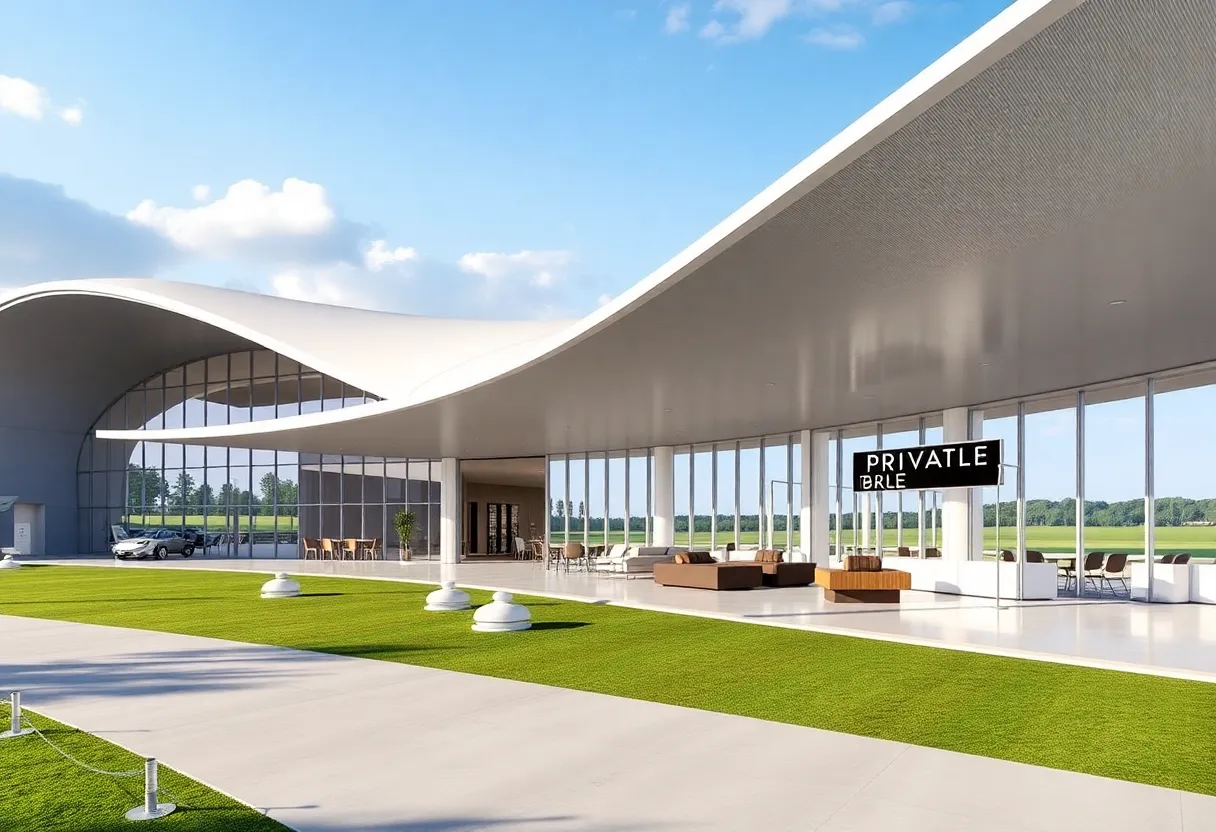 Artist's rendering of the new private terminal at Augusta Airport