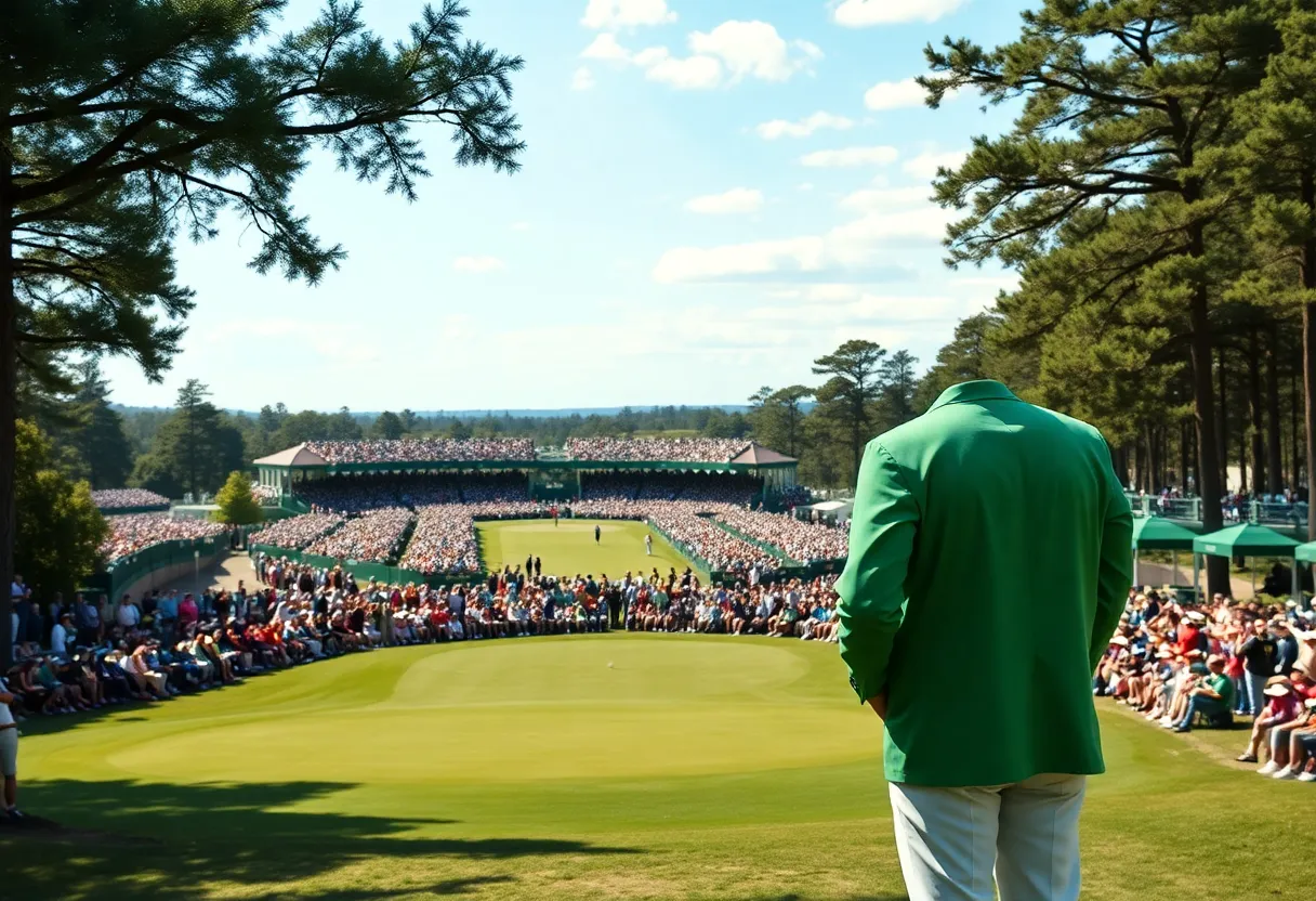 Rory McIlroy winning Masters with green jacket