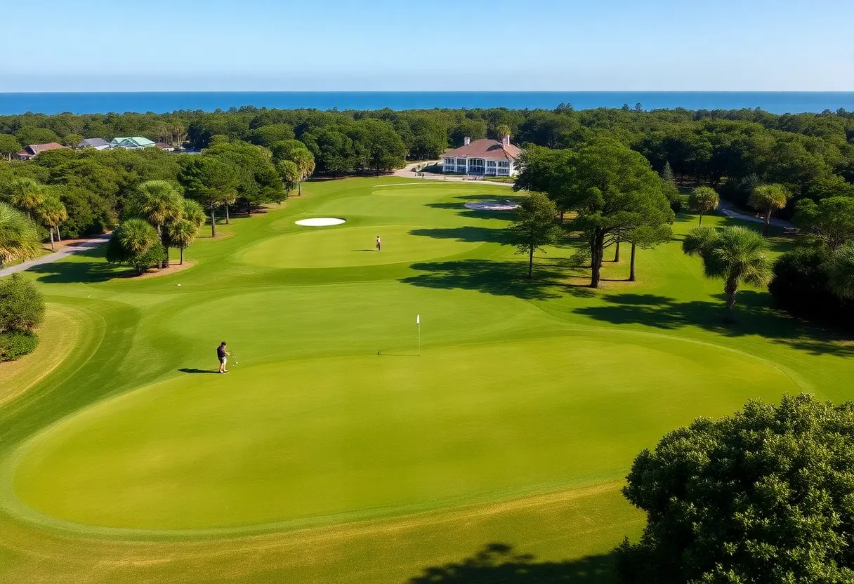 Golfers enjoying the scenic course at Sea Pines Resort