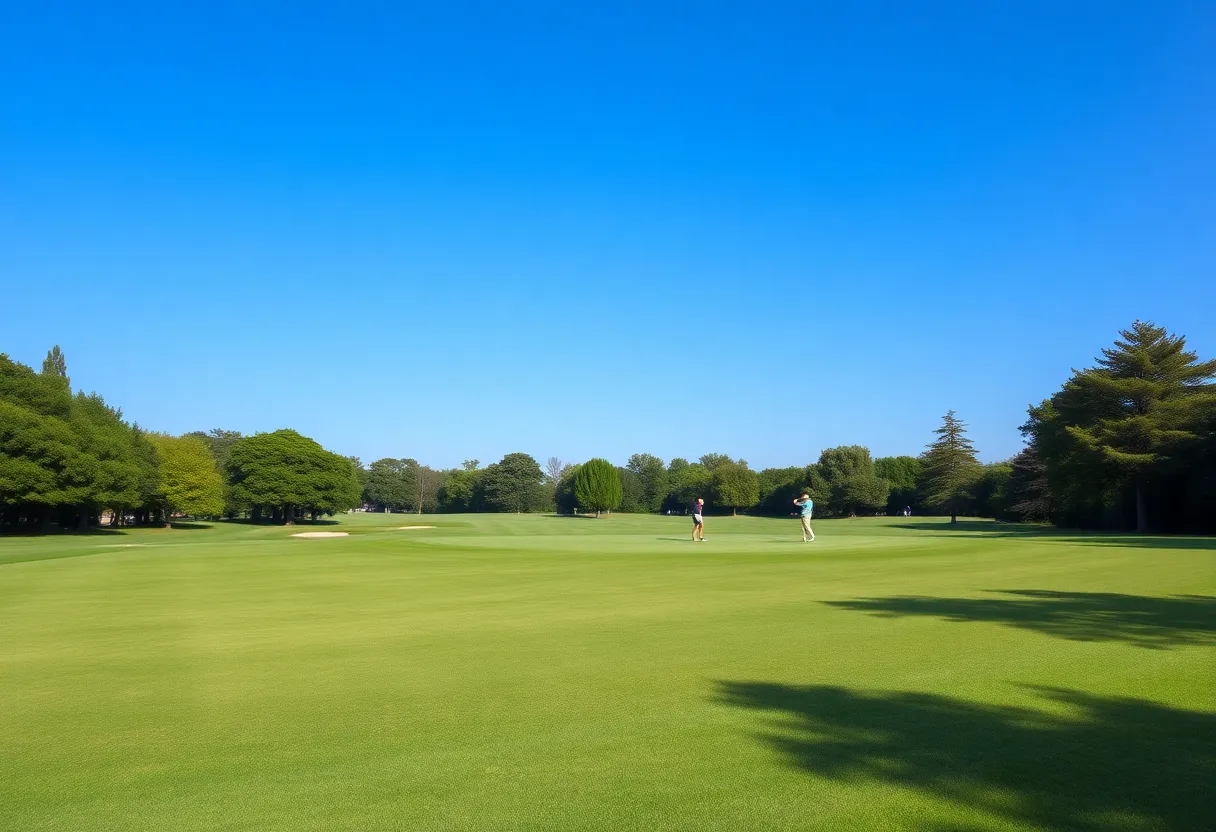 Golfers playing at Sentosa Golf Club during the Singapore Open