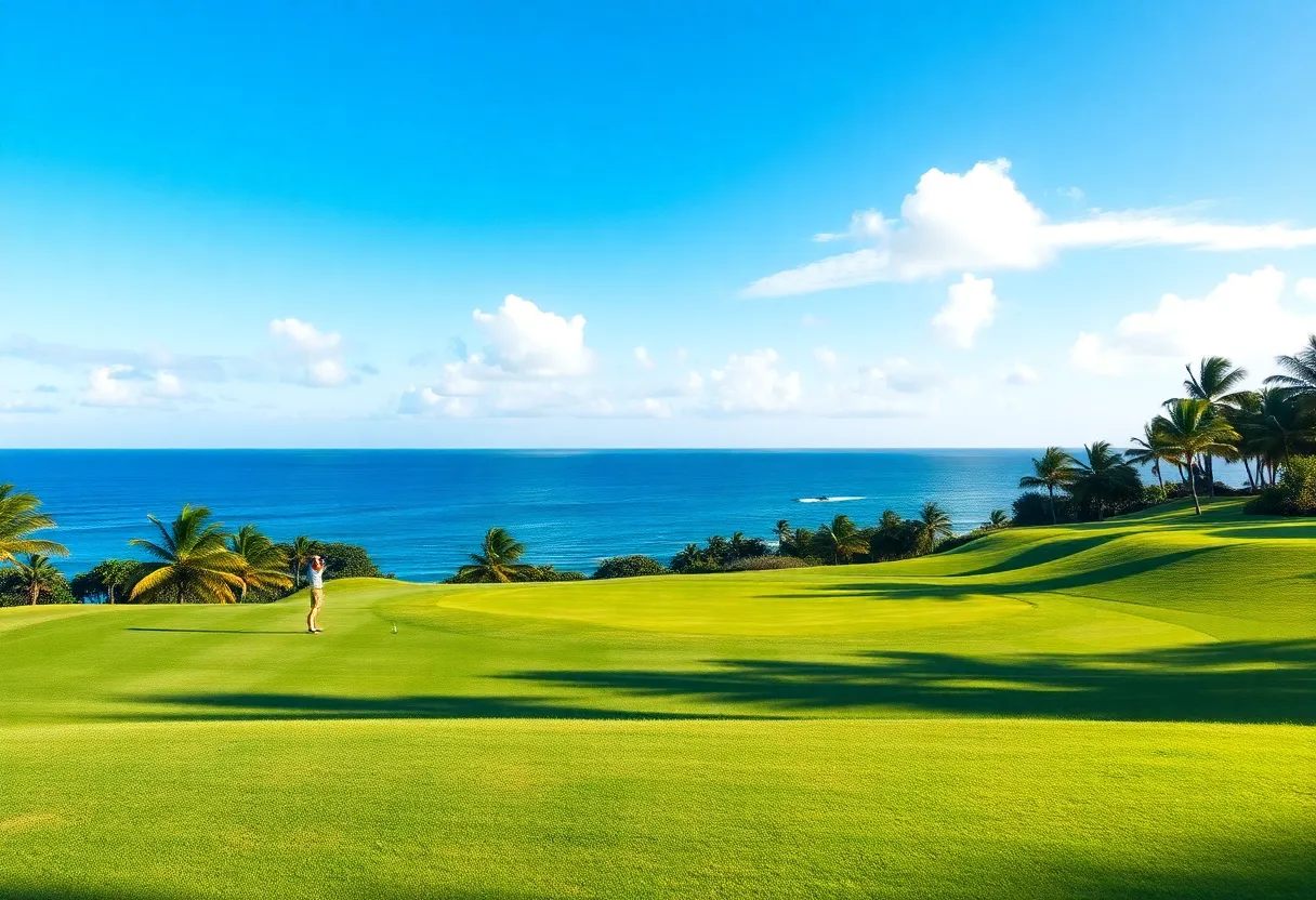 Scenic view of the golf course at the Sony Open in Hawaii