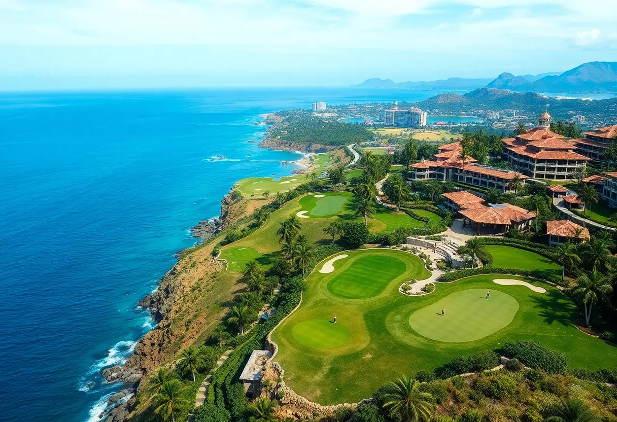Golfers playing at Apes Hill during the Staysure Legends Tour