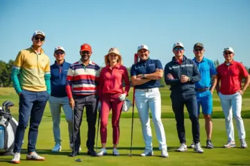 Golfers in stylish outfits on the course