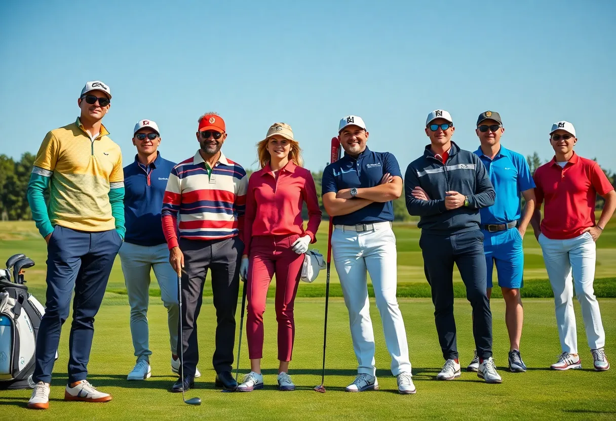 Golfers in stylish outfits on the course