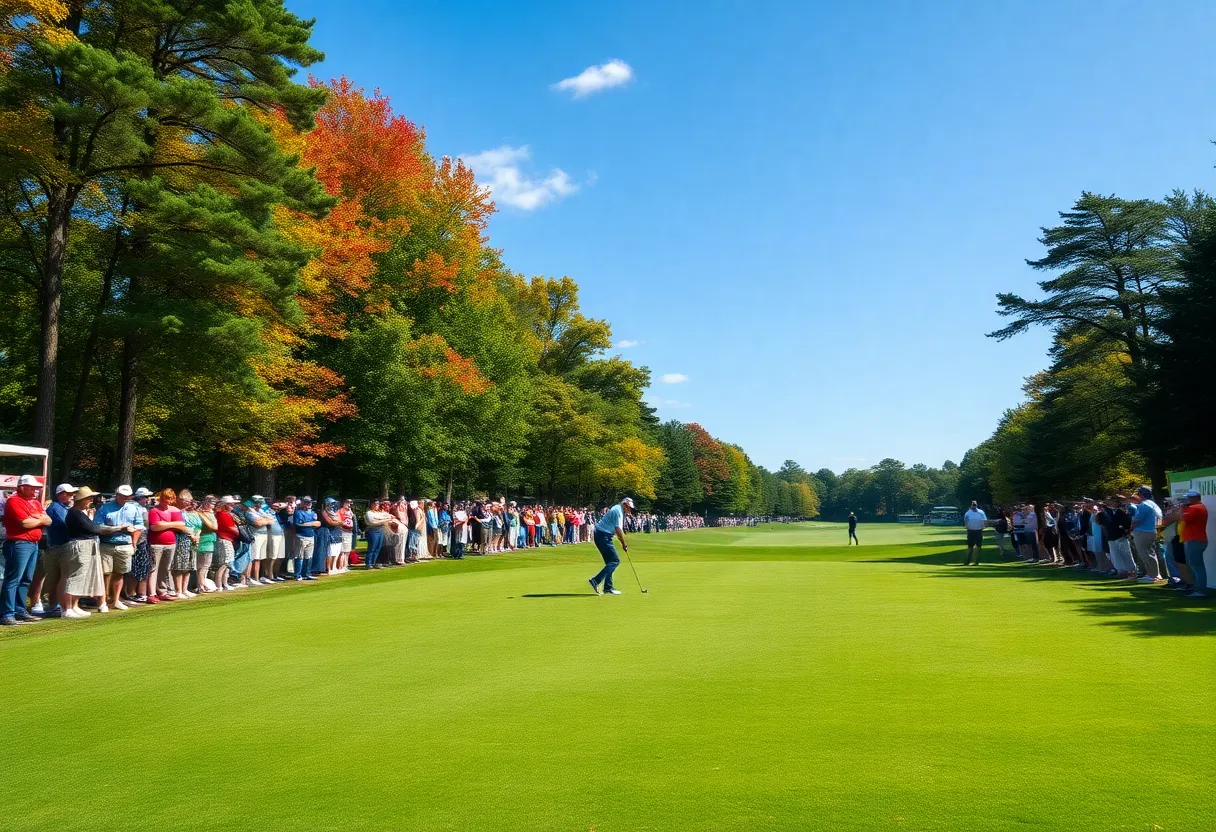 A scenic view of Augusta National during The Masters tournament.