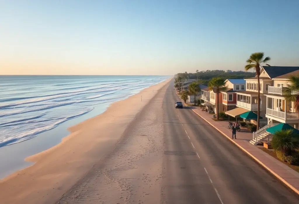 Scenic view of undisturbed towns in South Carolina with beaches and small shops
