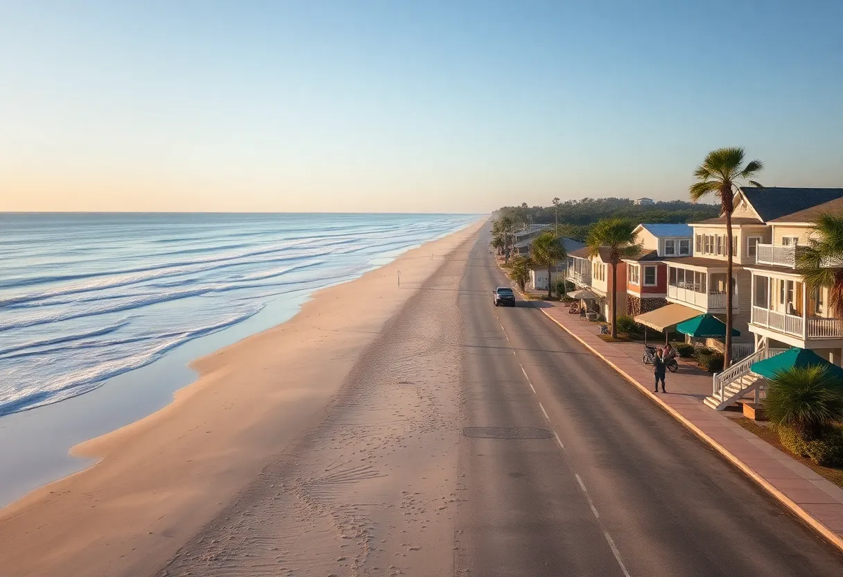 Scenic view of undisturbed towns in South Carolina with beaches and small shops