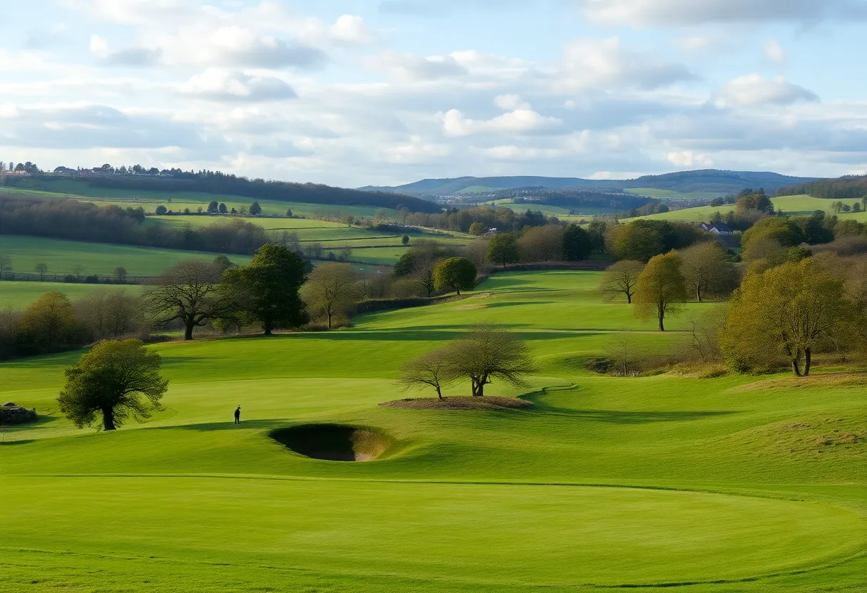 Scenic view of a golf course in Yorkshire