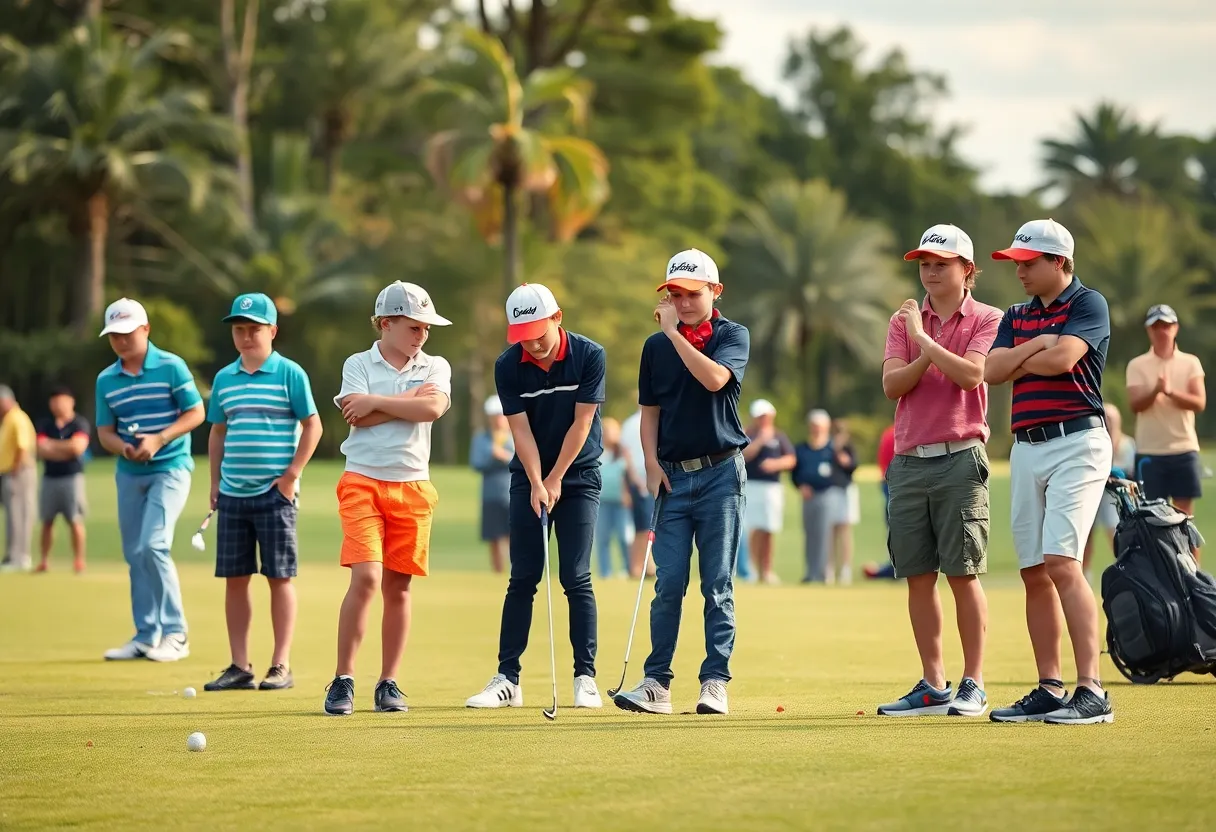 Young golfers showcasing their skills at the Drive, Chip and Putt National Finals.